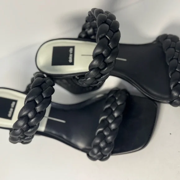 Dolce Vita Black Braided Block Heel Sandal 8 - Picture 3 of 10